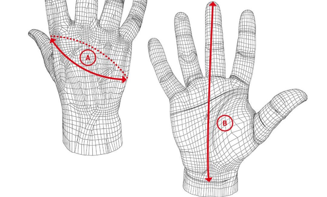 FIVE Advanced Gloves chart size - ตารางถุงมือ