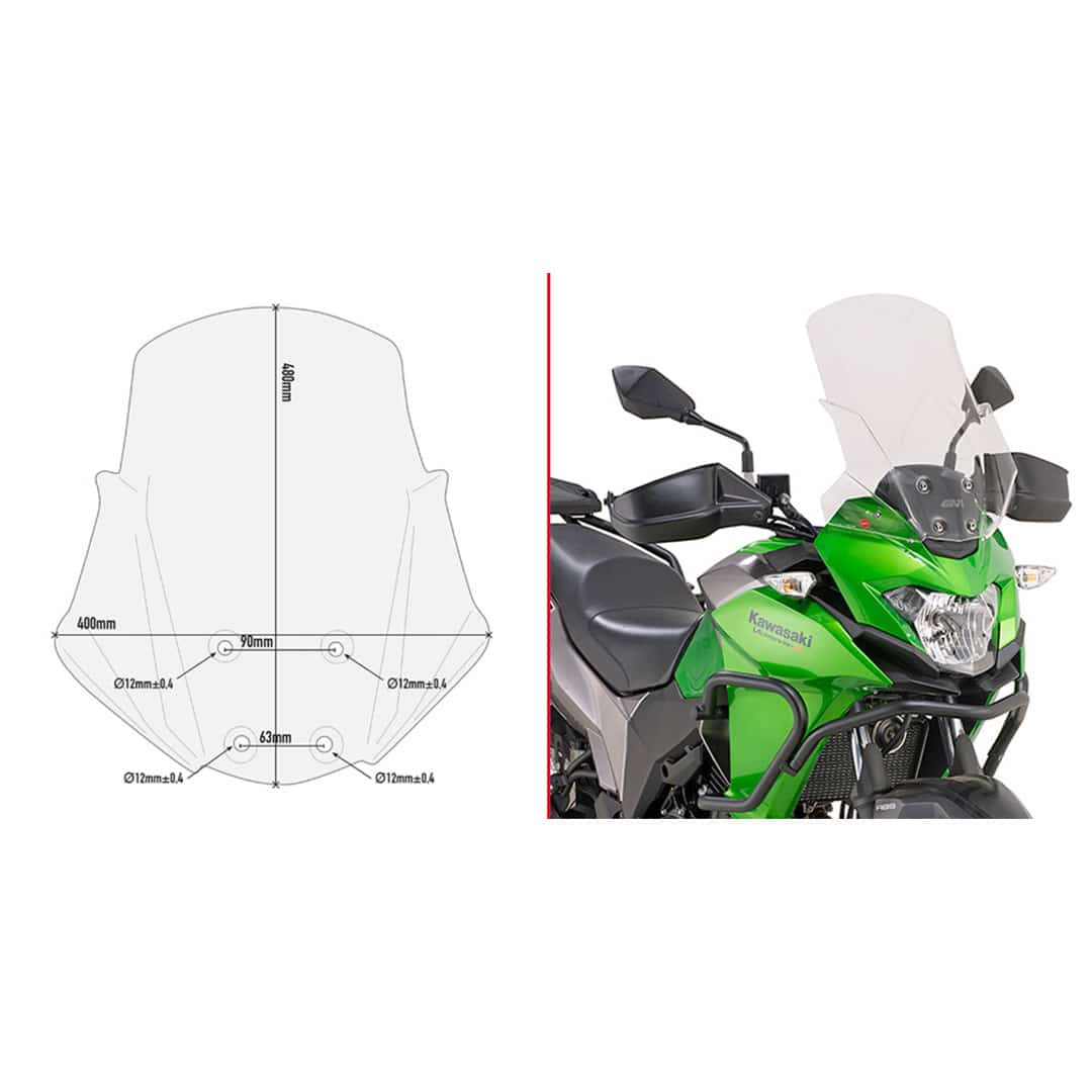 GIVI D4121ST Specific Screen for Versys-X 300 (17>21) – อุปกรณ์กันลม