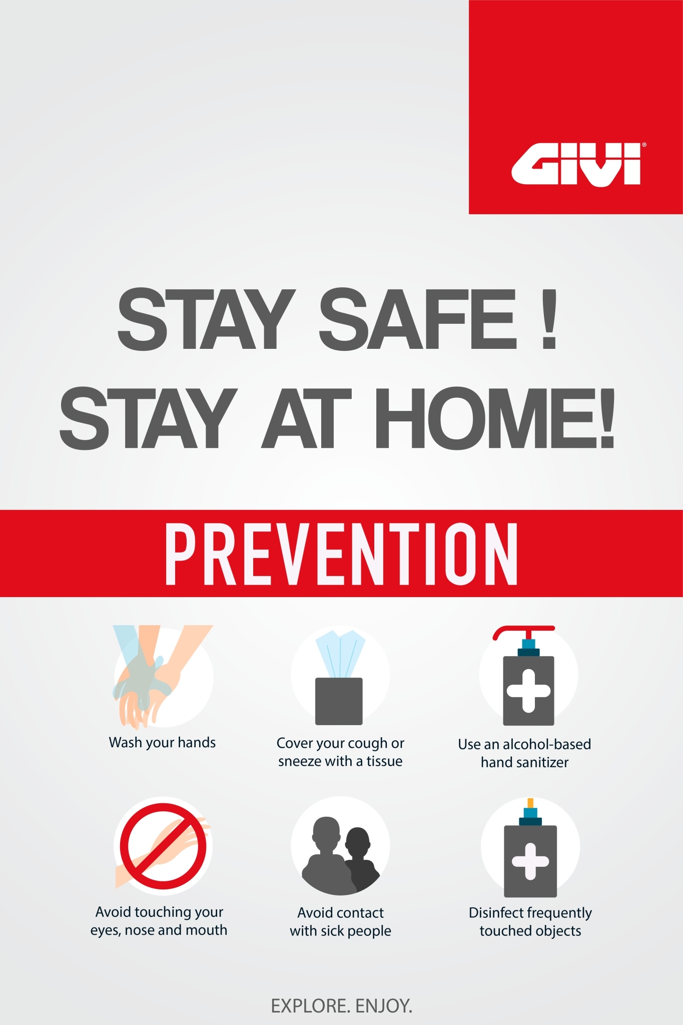 Covid-19 Prevention message from GIVI