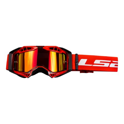 LS2 Aura Goggle Black Red/ Red Iridium Visor - แว่นวิบาก