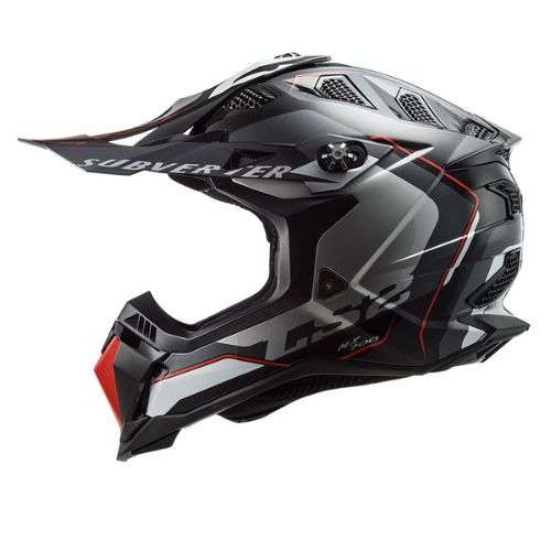 LS2 Helmets - MX700 Arched Black Silver Titanium - หมวกกันน็อควิบาก