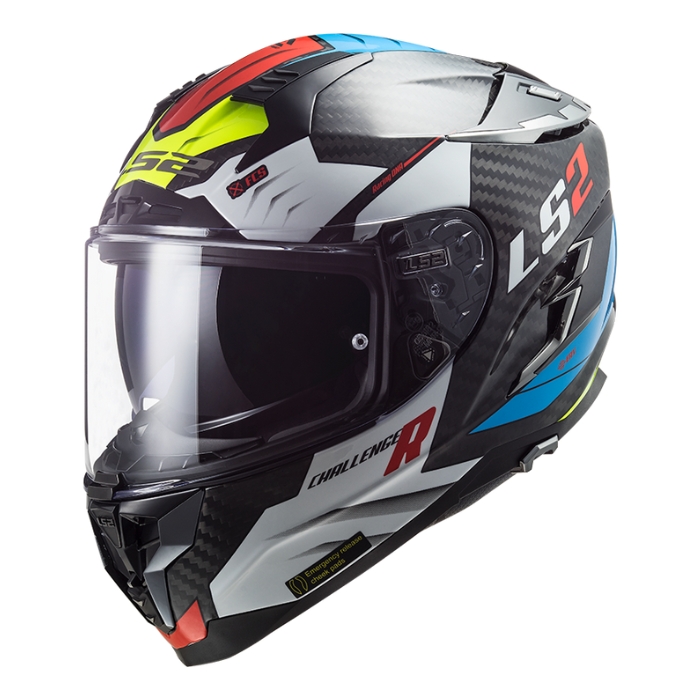LS2 HelFF327 Challenger Carbon Sporty White Full Face Helmet