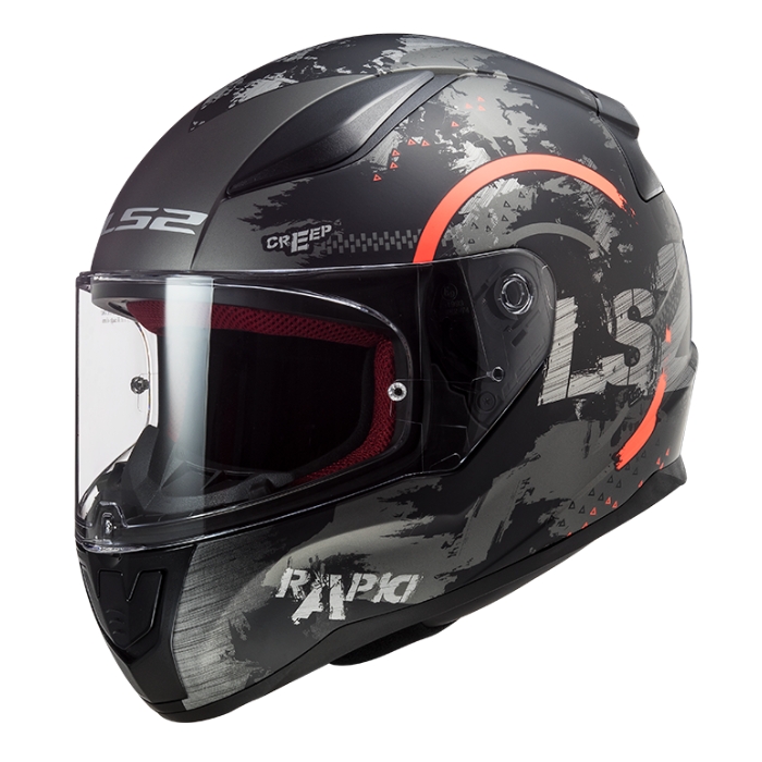 LS2 Helmet FF353 Rapid Circle Fluo Orange Full face helmet