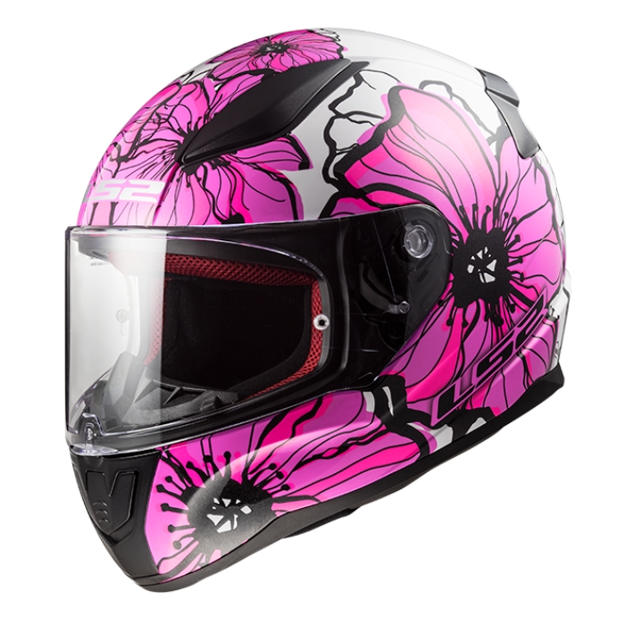 LS2 Helmet FF353 Rapid Poppies Pink Full face helmet