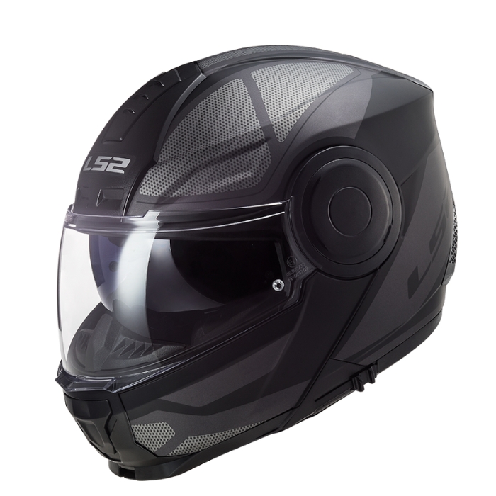 หมวกกันน็อคยกคาง LS2 Helmets FF902 Axis Black Titanium