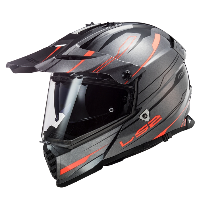LS2 Helmets MX436 Pioneer EVO Knight Titanium Orange
