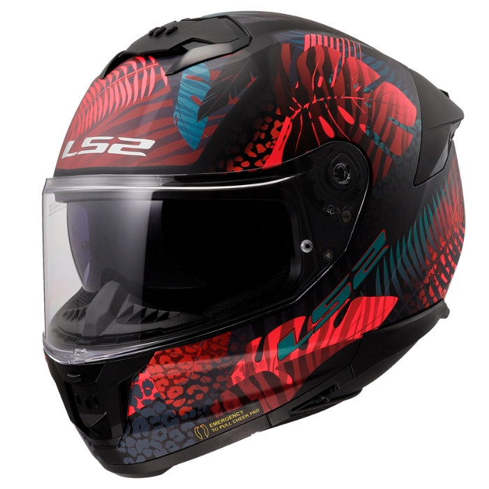 LS2 Helmets FF808 Jungle Matt Black Pink Blue หมวกกันน็อคเต็มใบ