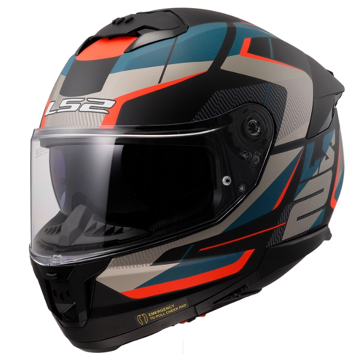 LS2 Helmets FF808 Road Matt Black Blue หมวกกันน็อคเต็มใบ