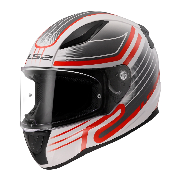 LS2 Helmets FF353 Circuit White Red หมวกกันน็อคเต็มใบ