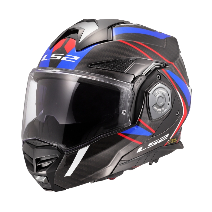 LS2 FF901 Carbon Future II Blue Red Modular Helmet หมวกกันน็อคยกคาง