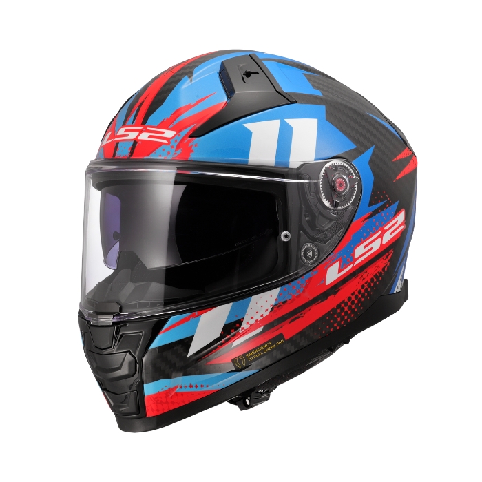 LS2 FF811 Gloss Carbon Tantic Red Blue Helmet หมวกกันน็อคเต็มใบ