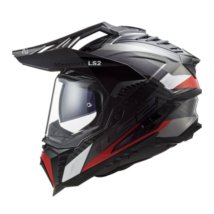 LS2 Helmets MX701 Carbon - Frontier Gloss Titanium Red หมวกกันน็อคแอดเวนเจอร์