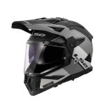 LS2 MX702 Rally Gloss Grey Black หมวกกันน็อคแอดเวนเจอร์