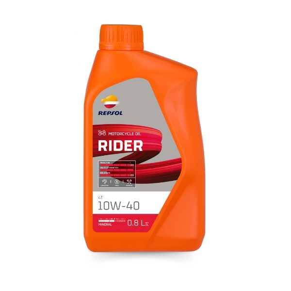 Repsol - Rider 4T 10W-40 - น้ำมันเครื่องรถมอเตอร์ไซค์ (0.8L)
