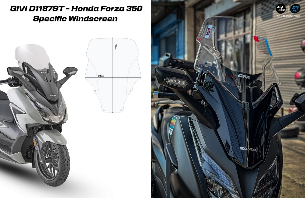 GIVI Windscreen and Spoiler - Specific Windscreen for Honda Forza 350