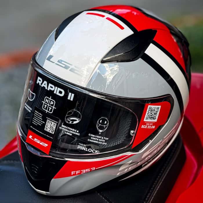 ls2-ff353-blink-white-red(1) LS2 Helmets FF353 Rapid II Blink White Red