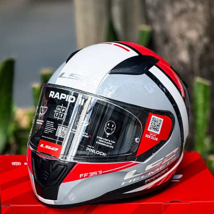 LS2 Helmets FF353 Rapid II Blink White Red