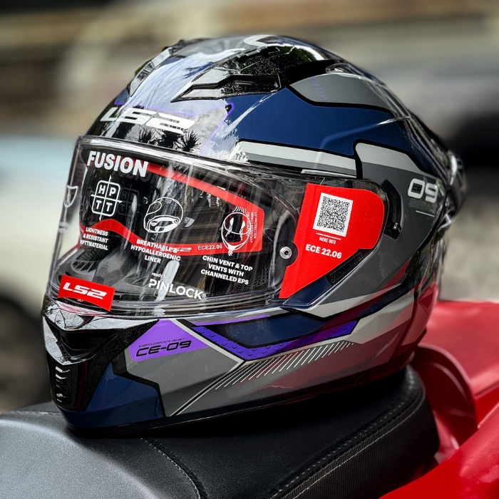 LS2 Helmets FF806 Fusion CE-09 Navy Blue Grey
