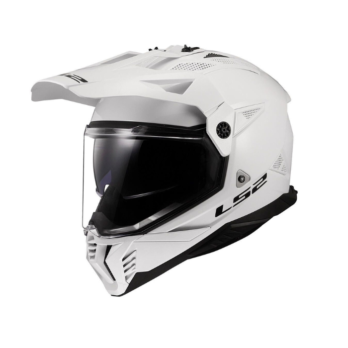 LS2 MX702 Solid Gloss White - Adventure Helmet