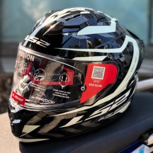 S2 FF806 Aere Black White Grey Glow Full Face Helmet
