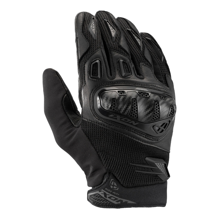 ixon-rise-air-2-black-gloves-front IXON Rise Air 2 Black Motorcycle Gloves