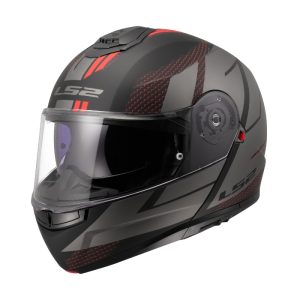LS2 FF908 Strobe II Code Matt Black Grey Modular Helmet