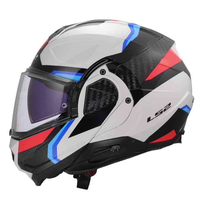 ff910-triple-white-blue-red (2) LS2 FF910 Triple White Red Blue Modular Helmet