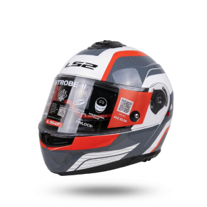FF908 Monza Black White Red Modular Helmet