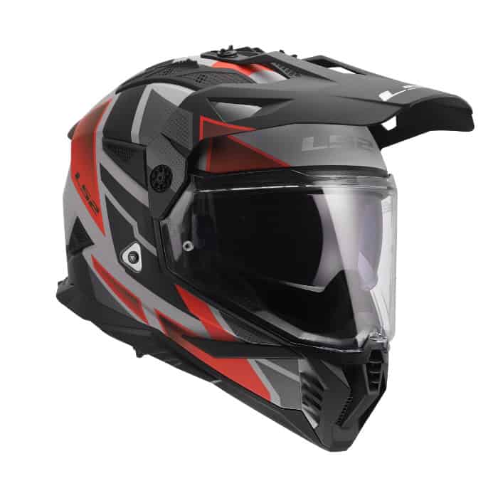 ls2-mx702-block-grey-red LS2 MX702 Block Grey Red Adventure Helmet