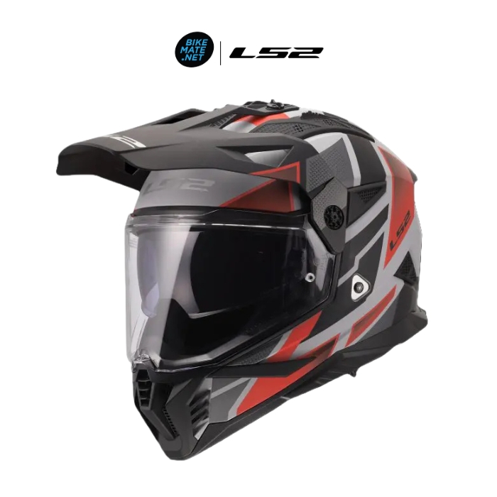 LS2 MX702 Block Grey Red Adventure Helmet